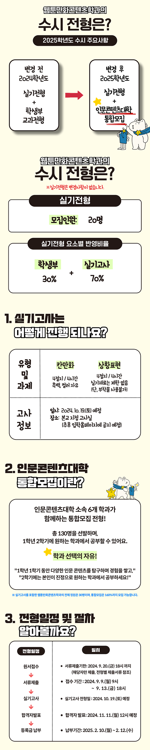 ✨웹툰만화콘텐츠학과 2025학년도 수시모집 안내